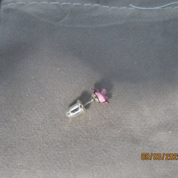 Single Stud Purple Rose Earring - Picture 2 of 2